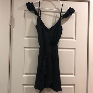 Wrap dress with off shoulder sleeves